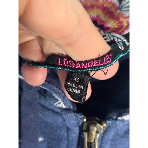 Johnny Was Hoodie & Jogger set Womens Blue Sun Floral Embroidery Full Zip XS - Picture 3 of 16